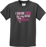 Kids Breast Cancer T-shirt Pink For My Hero Youth Tee - Yoga Clothing for You