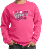 Kids Breast Cancer Sweatshirt Pink For My Hero - Yoga Clothing for You