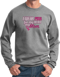 Breast Cancer Sweatshirt Pink For My Hero - Yoga Clothing for You