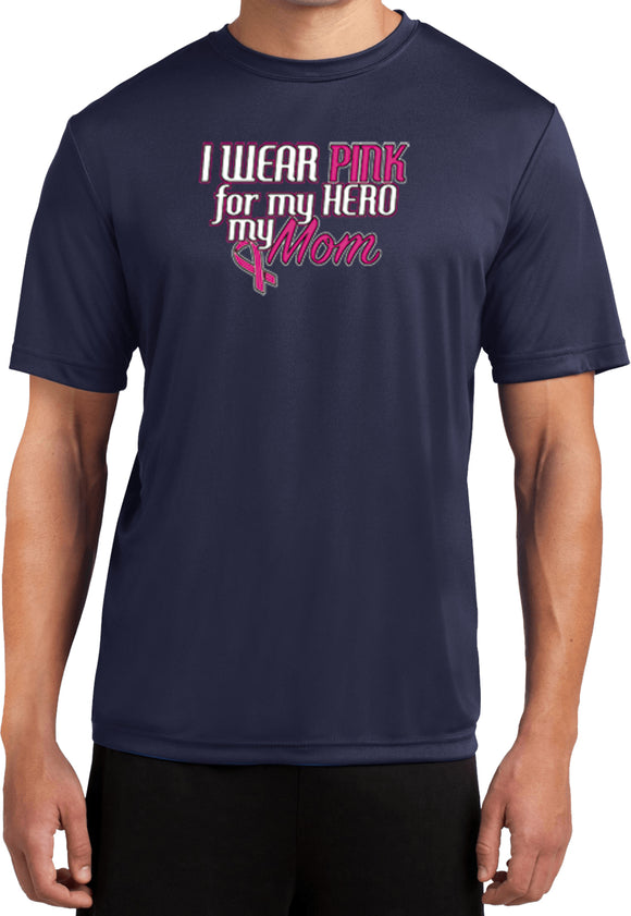 Breast Cancer T-shirt Pink For My Hero Moisture Wicking Tee - Yoga Clothing for You
