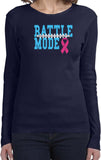 Ladies Breast Cancer T-shirt Battle Mode Long Sleeve - Yoga Clothing for You