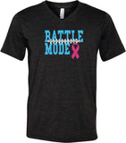 Breast Cancer T-shirt Battle Mode Tri Blend V-Neck - Yoga Clothing for You