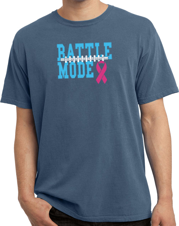 Breast Cancer T-shirt Battle Mode Pigment Dyed Tee - Yoga Clothing for You