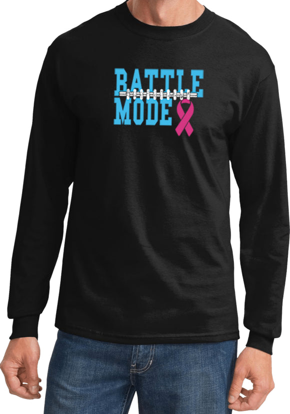 Breast Cancer T-shirt Battle Mode Long Sleeve - Yoga Clothing for You