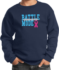 Kids Breast Cancer Sweatshirt Battle Mode - Yoga Clothing for You