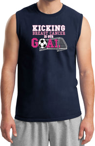 Breast Cancer T-shirt Kicking Cancer is Our Goal Muscle Tee - Yoga Clothing for You