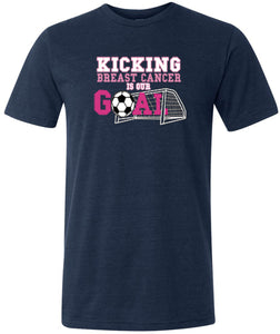 Breast Cancer T-shirt Kicking Cancer is Our Goal Tri Blend Tee - Yoga Clothing for You