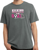 Breast Cancer Shirt Kicking Cancer is Our Goal Pigment Dyed Tee - Yoga Clothing for You
