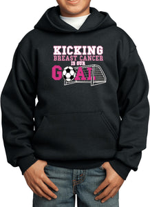Kids Breast Cancer Hoodie Kicking Cancer is Our Goal - Yoga Clothing for You