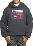 Kids Breast Cancer Hoodie Kicking Cancer is Our Goal - Yoga Clothing for You