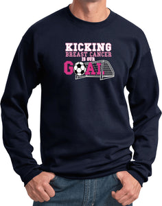 Breast Cancer Sweatshirt Kicking Cancer is Our Goal - Yoga Clothing for You