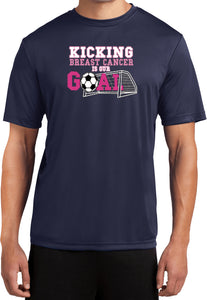 Breast Cancer T-shirt Kicking Cancer is Our Goal Dry Wicking Tee - Yoga Clothing for You