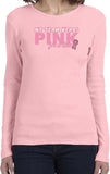 Ladies Breast Cancer T-shirt My Team Wears Pink Long Sleeve - Yoga Clothing for You