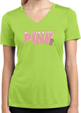 Ladies Breast Cancer Shirt My Team Wears Pink Dry Wicking V-Neck - Yoga Clothing for You