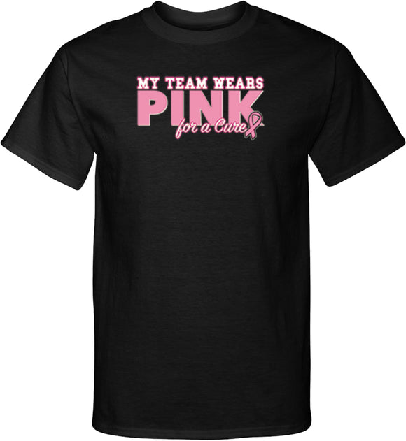Breast Cancer T-shirt My Team Wears Pink Tall Tee - Yoga Clothing for You
