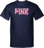 Breast Cancer T-shirt My Team Wears Pink Tall Tee - Yoga Clothing for You