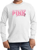 Kids Breast Cancer T-shirt My Team Wears Pink Youth Long Sleeve - Yoga Clothing for You