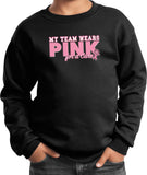Kids Breast Cancer Sweatshirt My Team Wears Pink - Yoga Clothing for You