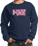 Kids Breast Cancer Sweatshirt My Team Wears Pink - Yoga Clothing for You