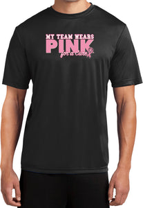 Breast Cancer T-shirt My Team Wears Pink Moisture Wicking Tee - Yoga Clothing for You