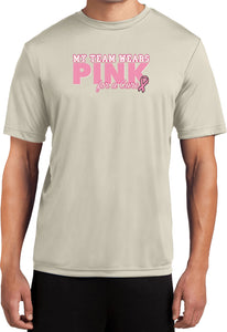 Breast Cancer T-shirt My Team Wears Pink Moisture Wicking Tee - Yoga Clothing for You