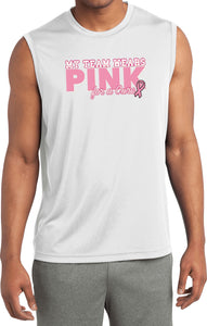 Breast Cancer Shirt My Team Wears Pink Sleeveless Competitor Tee - Yoga Clothing for You