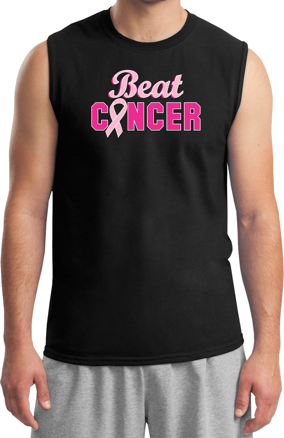 Breast Cancer T-shirt Beat Cancer Muscle Tee - Yoga Clothing for You