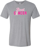 Breast Cancer T-shirt Beat Cancer Tri Blend Tee - Yoga Clothing for You