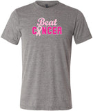 Breast Cancer T-shirt Beat Cancer Tri Blend Tee - Yoga Clothing for You