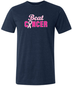 Breast Cancer T-shirt Beat Cancer Tri Blend Tee - Yoga Clothing for You