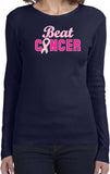 Ladies Breast Cancer T-shirt Beat Cancer Long Sleeve - Yoga Clothing for You