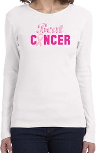 Ladies Breast Cancer T-shirt Beat Cancer Long Sleeve - Yoga Clothing for You
