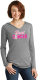 Ladies Breast Cancer T-shirt Beat Cancer Tri Blend Hoodie - Yoga Clothing for You