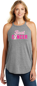 Ladies Breast Cancer Tank Top Beat Cancer Tri Rocker Tanktop - Yoga Clothing for You