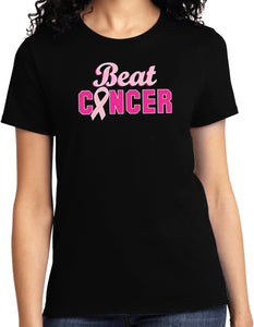 Ladies Breast Cancer T-shirt Beat Cancer Tee - Yoga Clothing for You