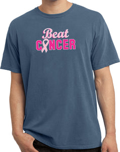 Breast Cancer T-shirt Beat Cancer Pigment Dyed Tee - Yoga Clothing for You