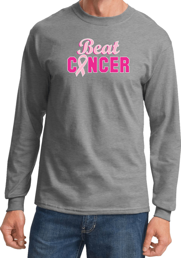 Breast Cancer T-shirt Beat Cancer Long Sleeve - Yoga Clothing for You