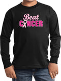 Kids Breast Cancer T-shirt Beat Cancer Youth Long Sleeve - Yoga Clothing for You