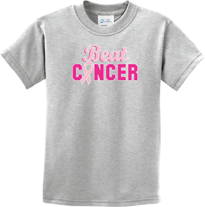 Kids Breast Cancer T-shirt Beat Cancer Youth Tee - Yoga Clothing for You