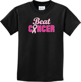 Kids Breast Cancer T-shirt Beat Cancer Youth Tee - Yoga Clothing for You