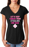 Ladies Breast Cancer T-shirt Second Base Triblend V-Neck - Yoga Clothing for You