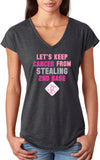 Ladies Breast Cancer T-shirt Second Base Triblend V-Neck - Yoga Clothing for You