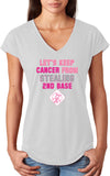 Ladies Breast Cancer T-shirt Second Base Triblend V-Neck - Yoga Clothing for You