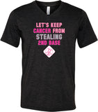 Breast Cancer T-shirt Second Base Tri Blend V-Neck - Yoga Clothing for You