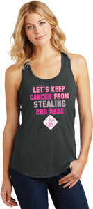 Ladies Breast Cancer Tank Top Second Base Racerback - Yoga Clothing for You