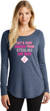 Ladies Breast Cancer T-shirt Second Base Tri Blend Long Sleeve - Yoga Clothing for You
