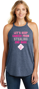 Ladies Breast Cancer Tank Top Second Base Tri Rocker Tanktop - Yoga Clothing for You