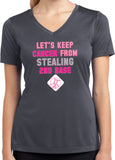 Ladies Breast Cancer T-shirt Second Base Moisture Wicking V-Neck - Yoga Clothing for You