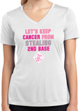 Ladies Breast Cancer T-shirt Second Base Moisture Wicking V-Neck - Yoga Clothing for You