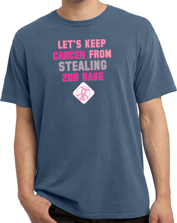 Breast Cancer T-shirt Second Base Pigment Dyed Tee - Yoga Clothing for You